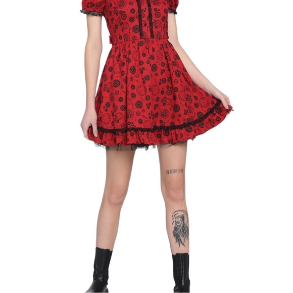 Hot Topic Steampunk Lolita Dress, 2X, Ruffle & Panel Lace Accents- NWT - Picture 4 of 6